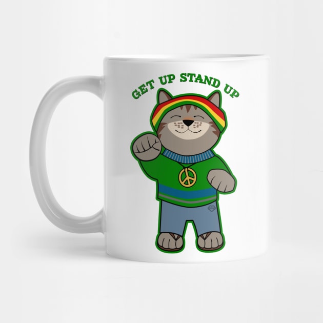 Get Up Stand Up Rasta Cat by Sue Cervenka